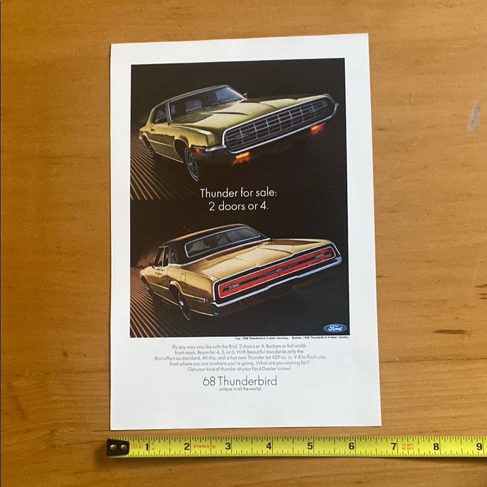 Ford Thunderbird 1968 Print Ad